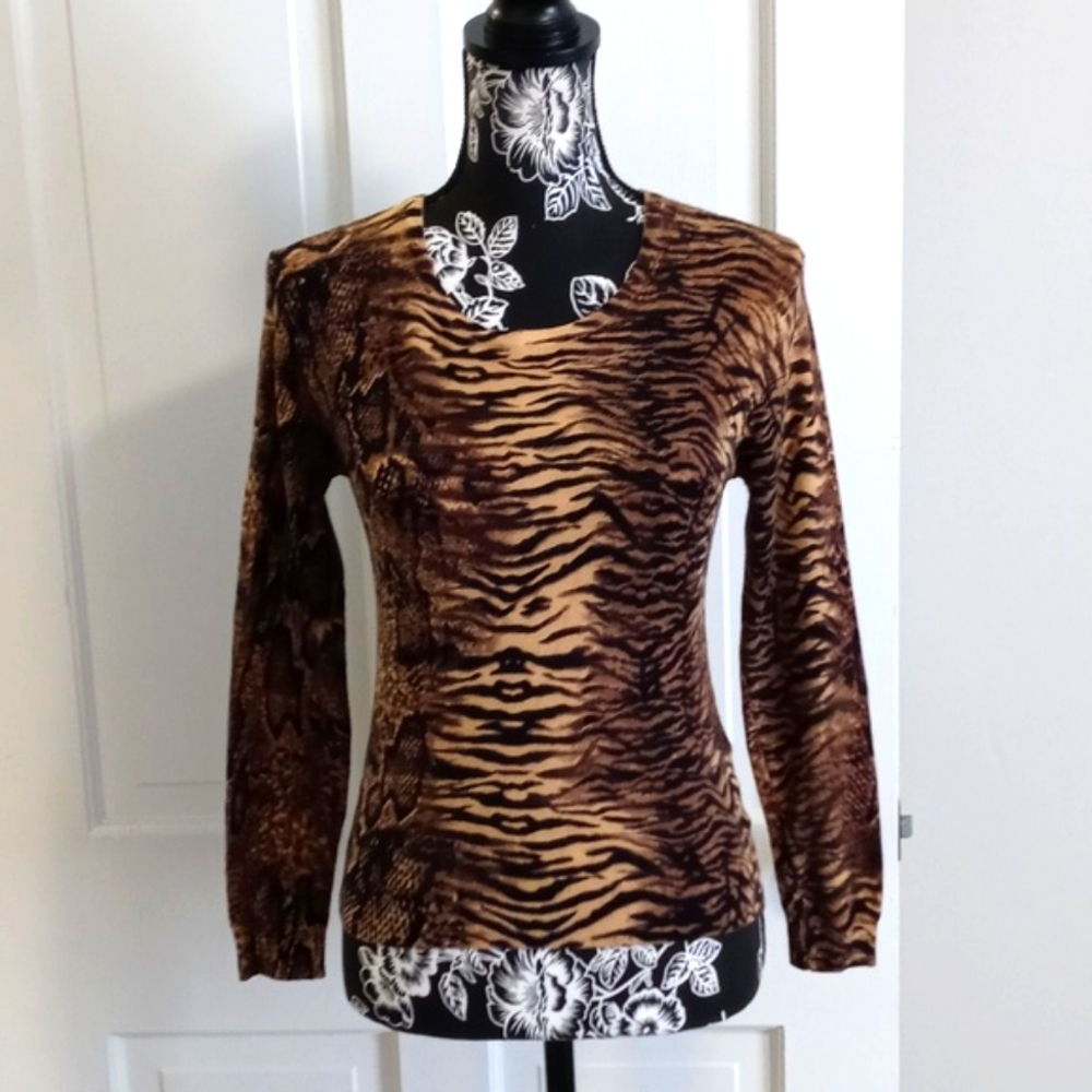 🐅Vertigo Paris🐅 - Brown/ Black Animal Print Sweater